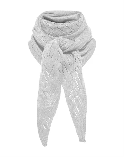 Only - ONLMarie Pointelle Triangle Tørklæde - Light Grey Melange